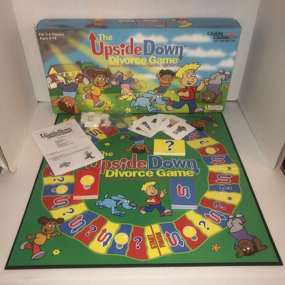 The Upside Down Divorce Game 100% Complete Child Therapy Childs Play Boardgame